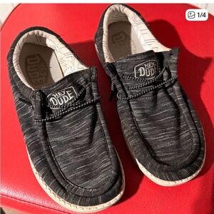 Hey Dude Black and Gray Knit Slip-Ons